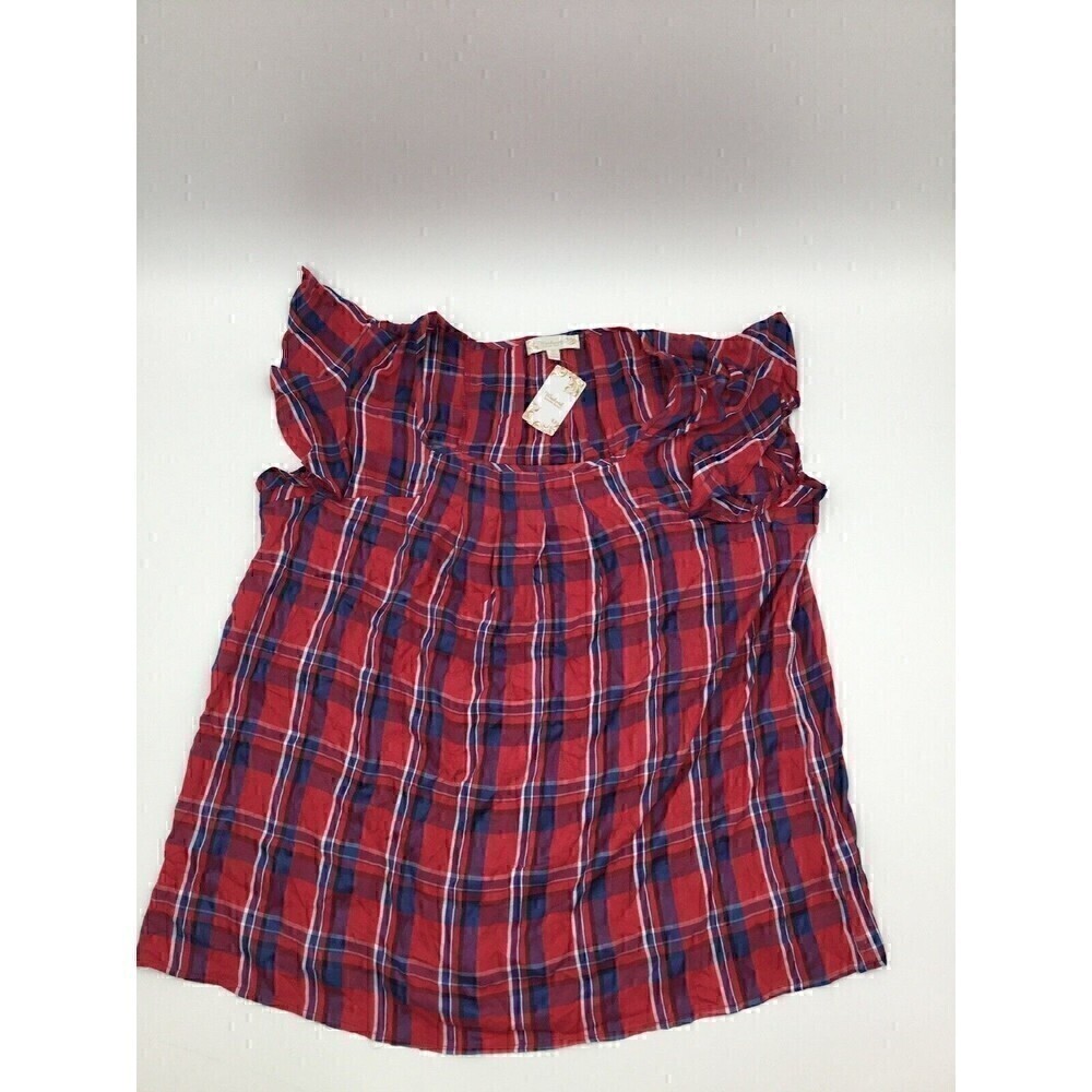 Weekend Suzanne Betro Pleated Detail Plaid Tunic Plus size 3X